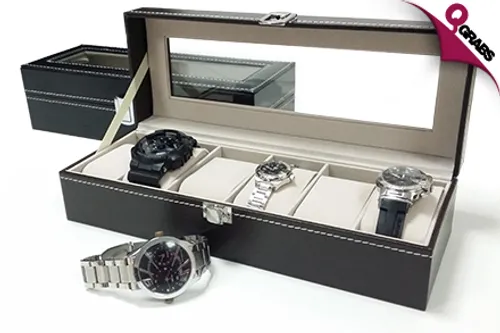 From QR69, Keep Your Time Pieces in Place with a Watch Organizer - Available in Classic Black OR Stylish Brown! (Up to QR258 Value)